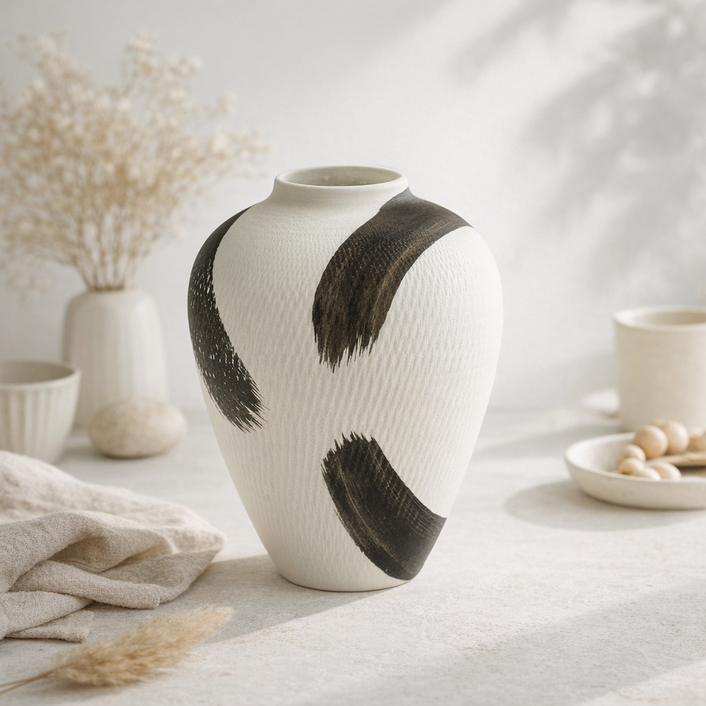 Minimalist Monochrome Textured Vase