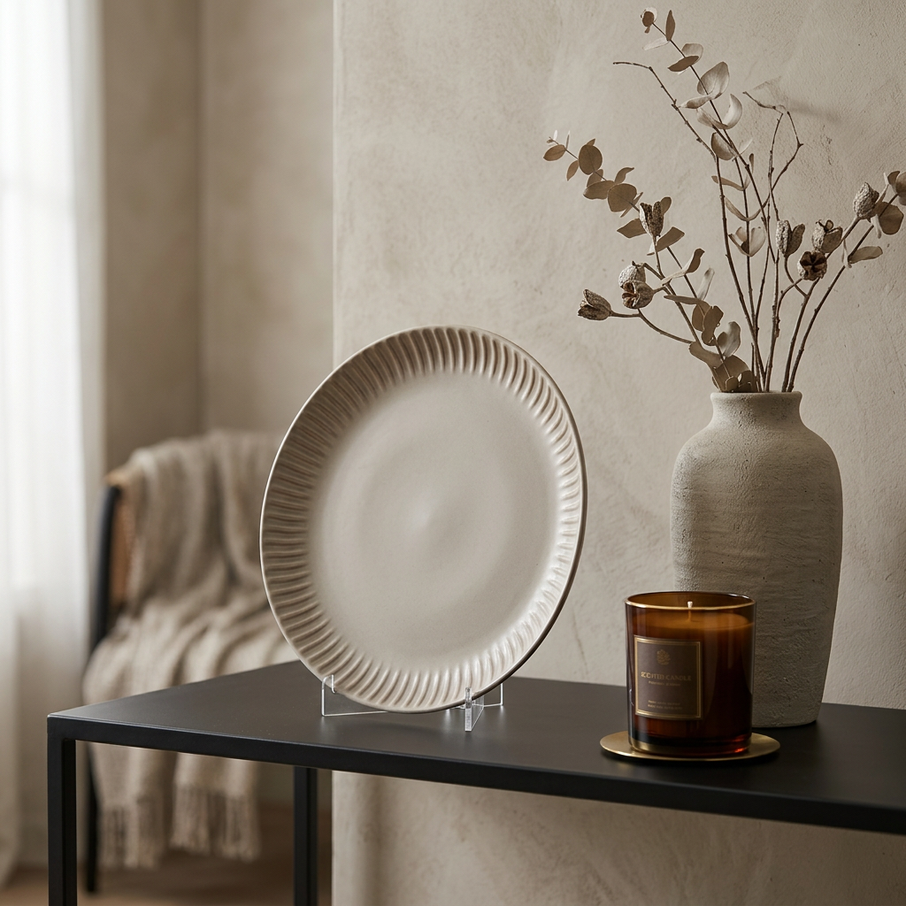 Minimalist Matte Cream Serving Dish Plate 10.5 Inch