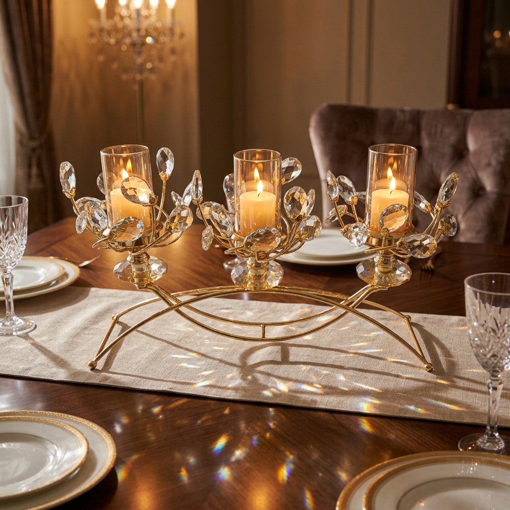 Vintage Ornate Gold Arch Candle Holder