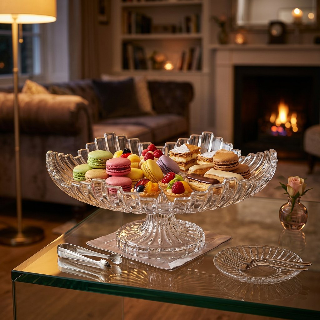 Elegant Clear Glass Serving Bowl