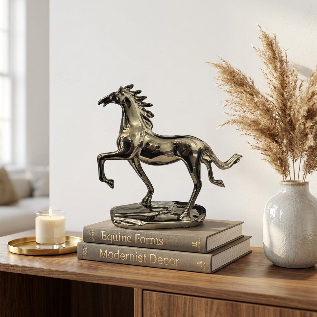 Luxury Polished Chrome Horse Statue