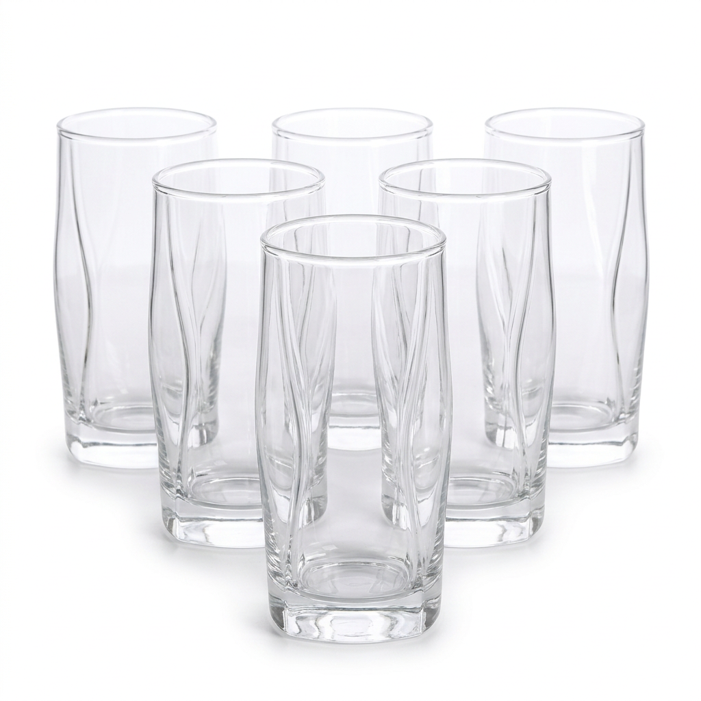 Artisan Wavy Crystal Tumblers Set of 6