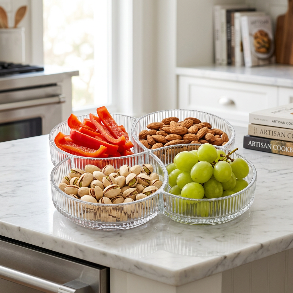 Elegant Glass Modular Serving Platter Set
