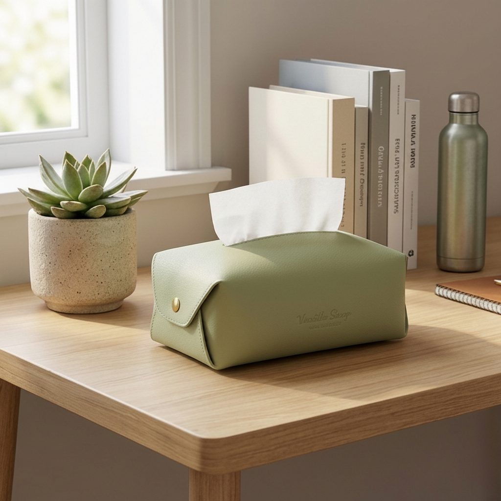 Elegant Leather Tissue Box Cover