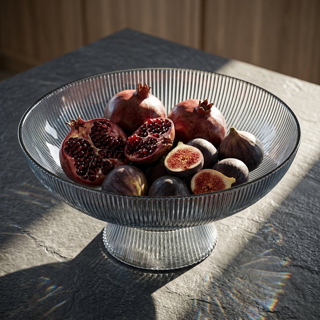 Smoky Tinted Pedestal Glass Fruit Bowl 10 Inch