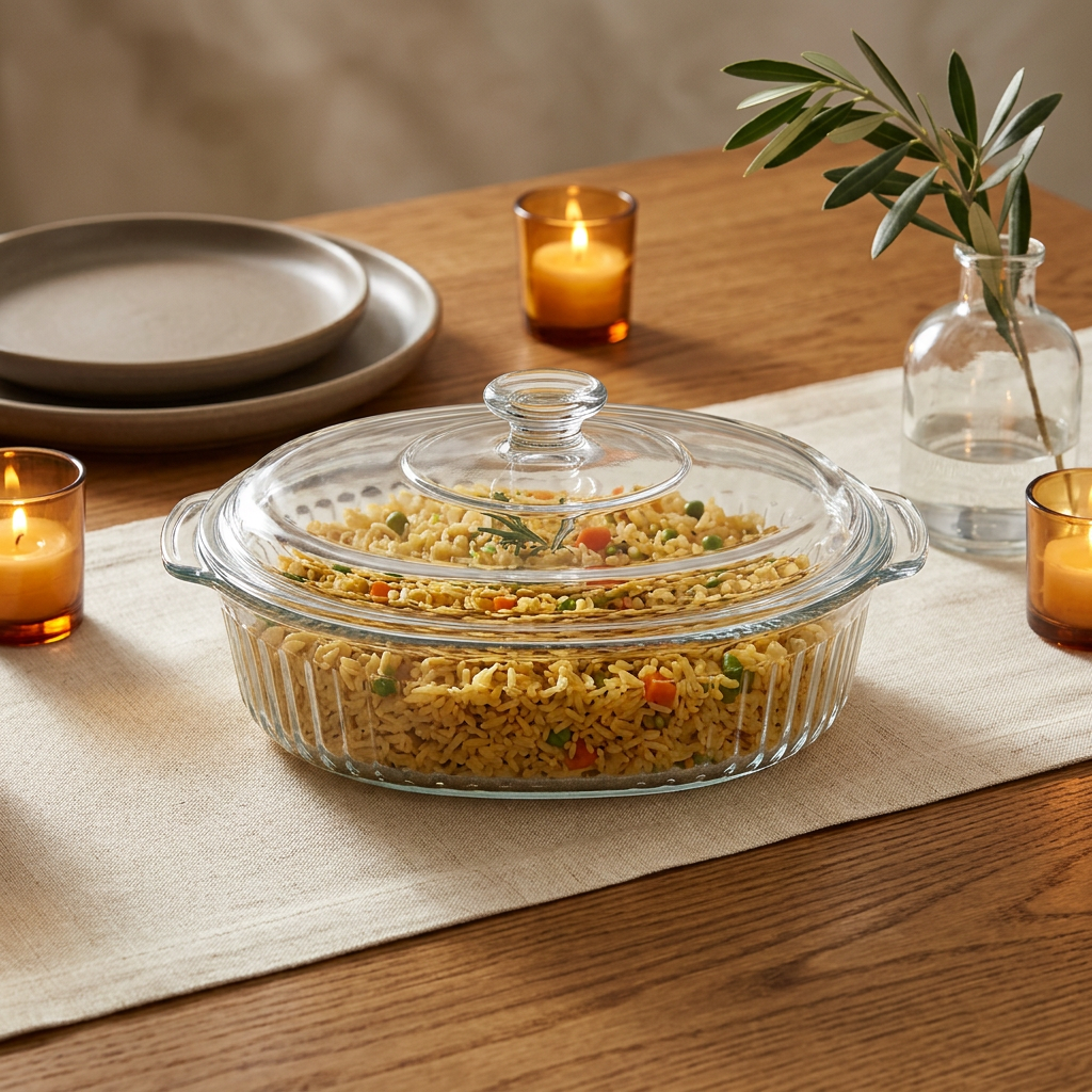 Classic 1 Litre Glass Casserole Dish with Matching Lid
