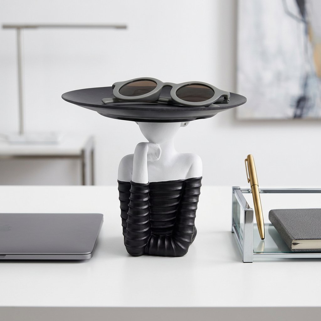 Modern Black and White Catchall Tray