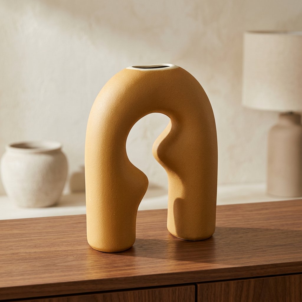 Elegant Organic Arch Ceramic Vase