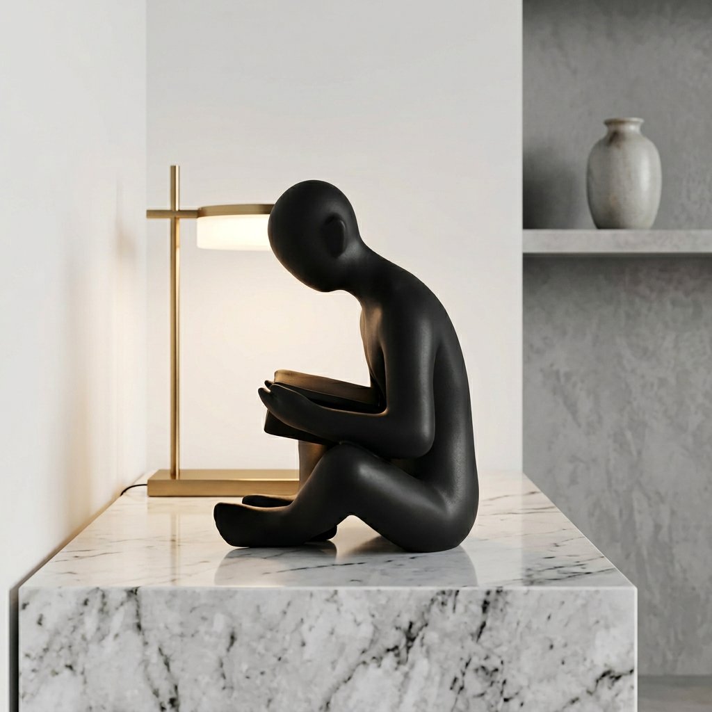 Avid Reader Abstract Sitting Sculpture