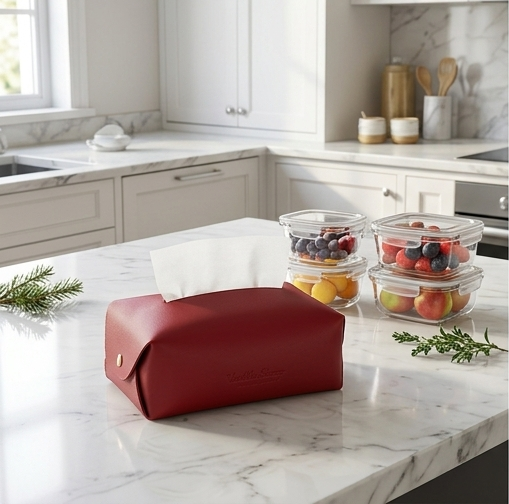 Elegant Leather Tissue Box Cover