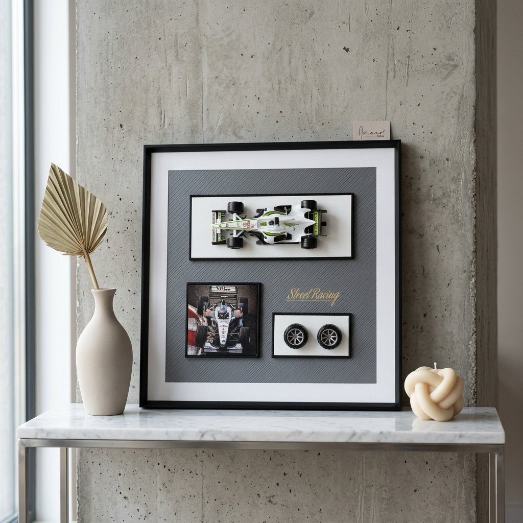 Premium Formula Racing 3D Shadow Box Wall Art