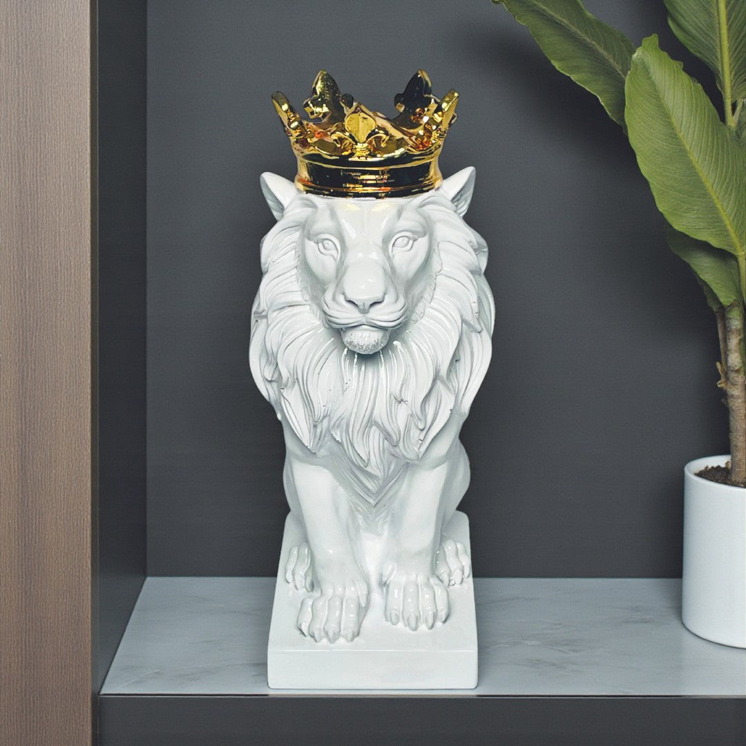 Elegant Crown Lion Modern Decorative Showpiece