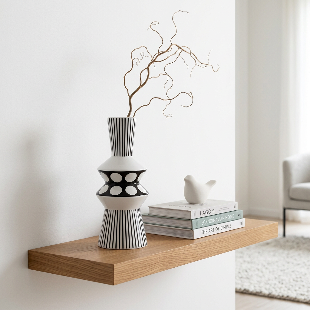 Monochrome Optical Geometric Vase