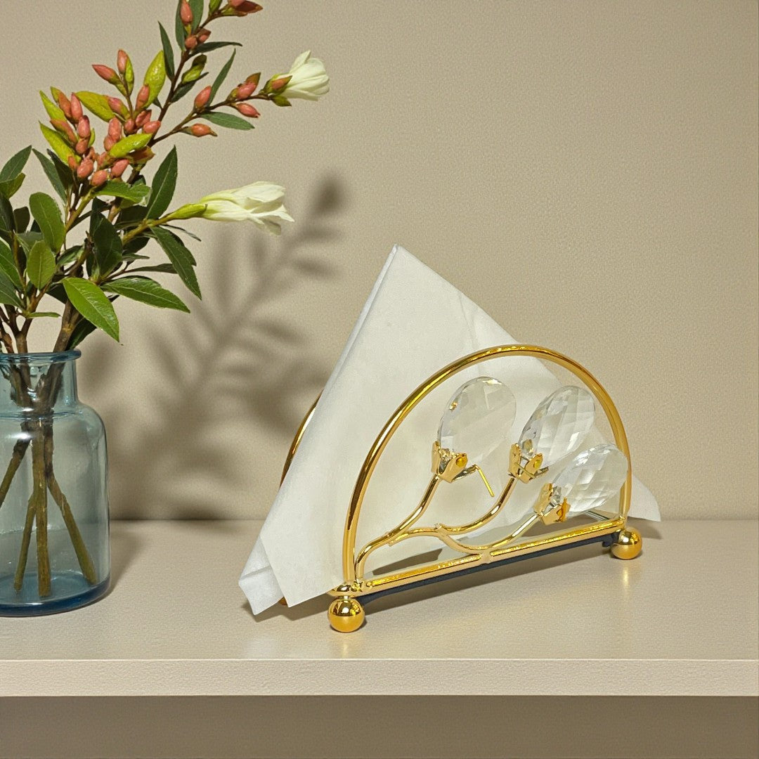 Royal Tissue Holder With Crystal Beads