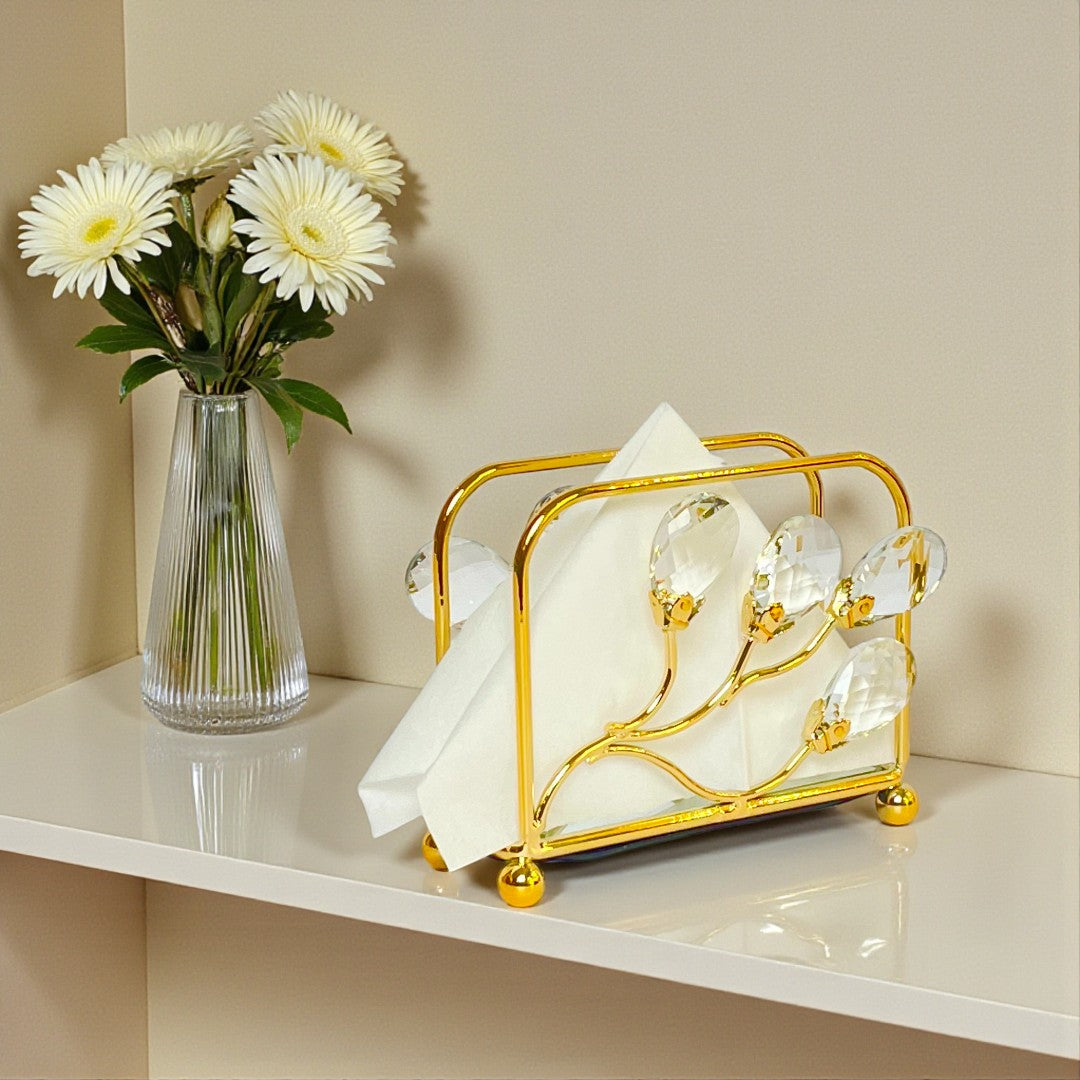 Luxe Tissue Holder With Crystal Beads