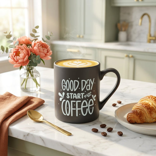 Cafe Quote Ceramic Coffee Mug