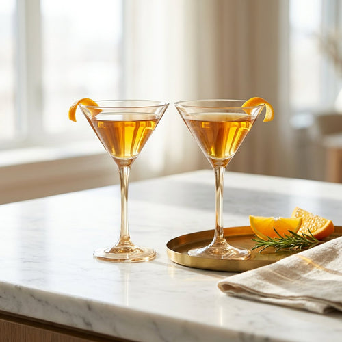 Amber Tinted Martini Glasses Set of 6