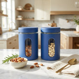 Matte Royal Blue Storage Canister Set of 2