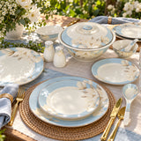 Magnolia Garden Serenity Sky Blue Fine Dinner Set 39 Pcs