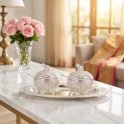 Imperial Elephant Bowl Set with Matching Tray