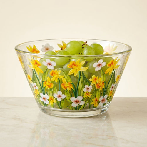 Printed Clear Glass Serving  Dessert Bowl