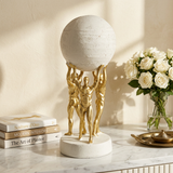 Luxury Gold & White Globe Bearers Figurine