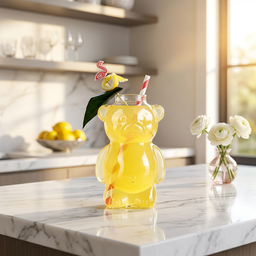 Elegant Sculptured Bear Cocktail Glass