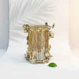 Botanical Gold Frame Amber Glass Candle Holder