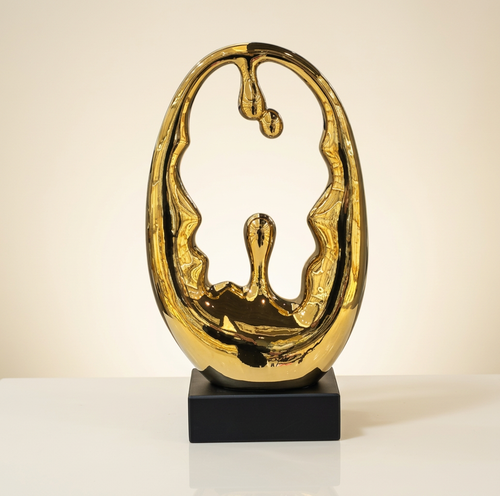 Luxury Gold Abstract Loop Sculpture