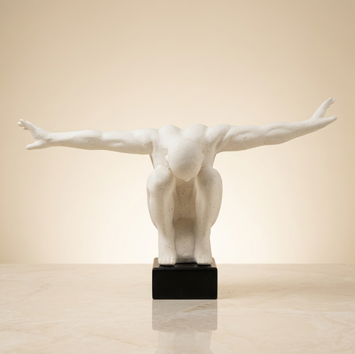 Modernist Crouching Diver Sculpture