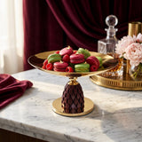 Crown Gold Centerpiece Platter with Dark Accent Base