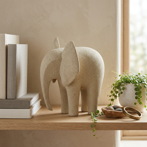 Minimalist Curved Elephant Sculpture