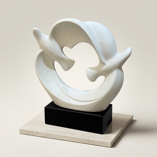 Modernist Soaring Doves Sculpture