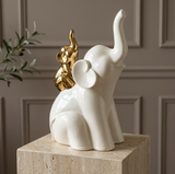 Mother & Baby Back Rider Elephant Sculpture