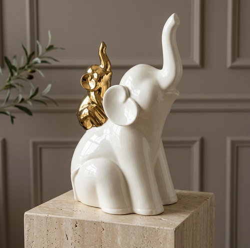 Mother & Baby Back Rider Elephant Sculpture