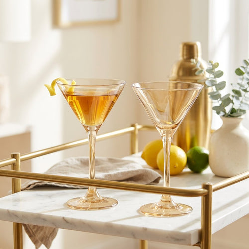 Amber Tinted Martini Glasses Set of 6