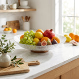 Elegant Textured Crystal Glass Centerpiece Tray