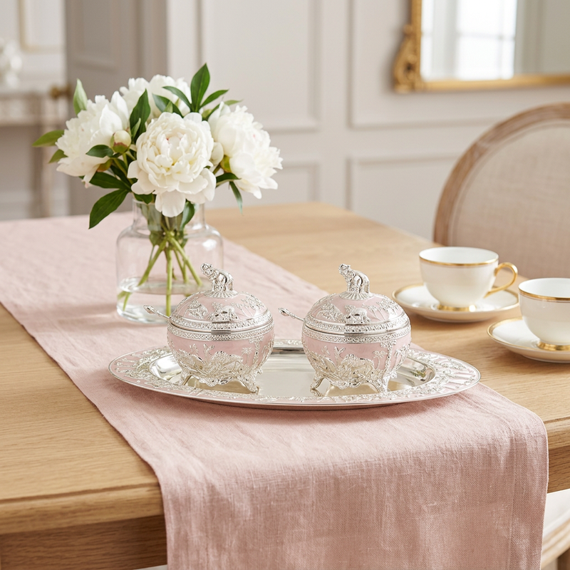 Imperial Elephant Bowl Set with Matching Tray