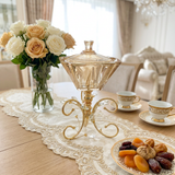 Grand Amber Crystal Pedestal Candy Jar