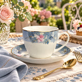 Blush & Bloom Garden Fine Teacup & Saucer Set 12 Pcs
