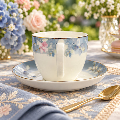 Blush & Bloom Garden Fine Teacup & Saucer Set 12 Pcs