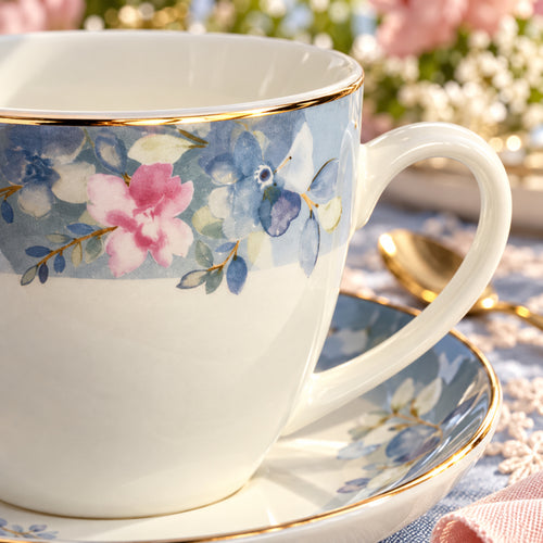 Blush & Bloom Garden Fine Teacup & Saucer Set 12 Pcs
