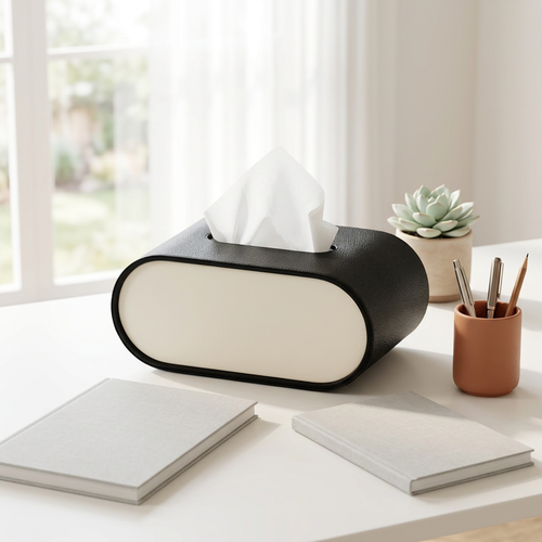 Modern Oval PU Tissue Box Cover