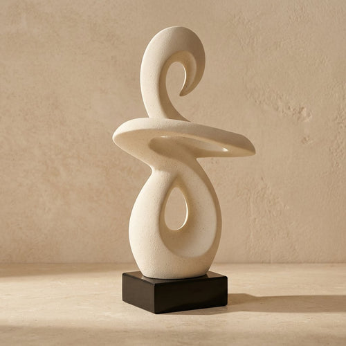 Abstract White Helical Ribbon Showpiece