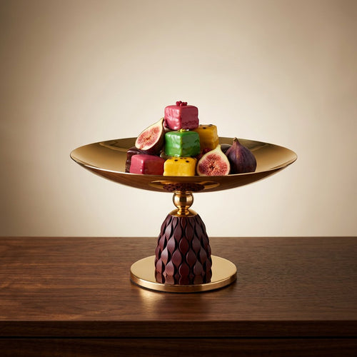 Crown Gold Centerpiece Platter with Dark Accent Base
