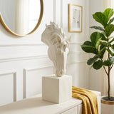 Modern Abstract White Horse Head Statue