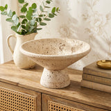 Elegant Travertine Textured Display Bowl
