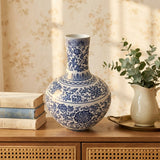 Regal Blue and White Globe Vase
