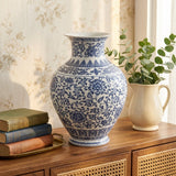 Heritage Blue and White Ovoid Temple Vase