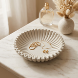 Elegant Ruffled Ceramic Decorative Bowl